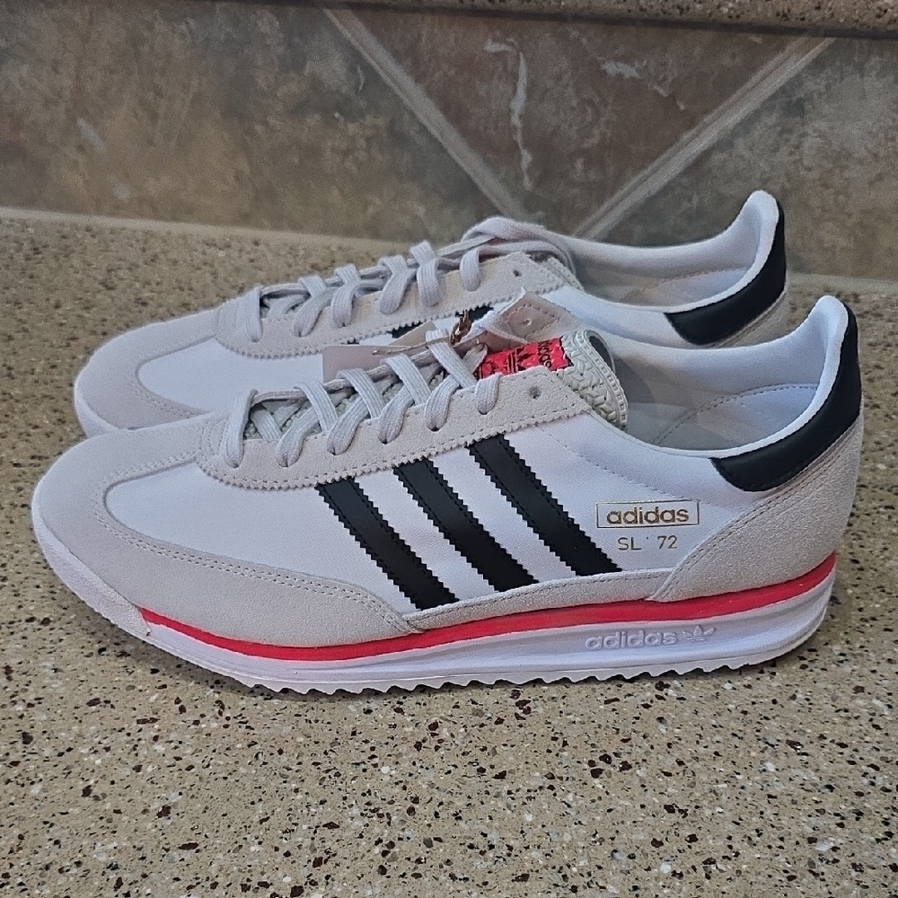 Adidas SL 72 Sneakers - White, Black, and Red